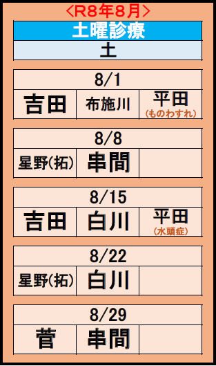 夜間診療・土曜診療