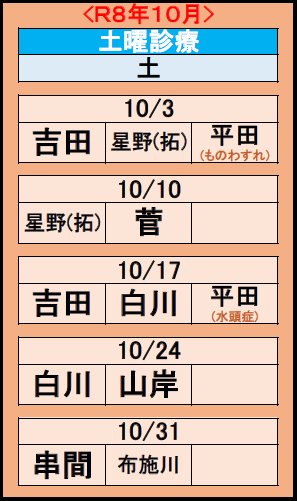 夜間診療・土曜診療